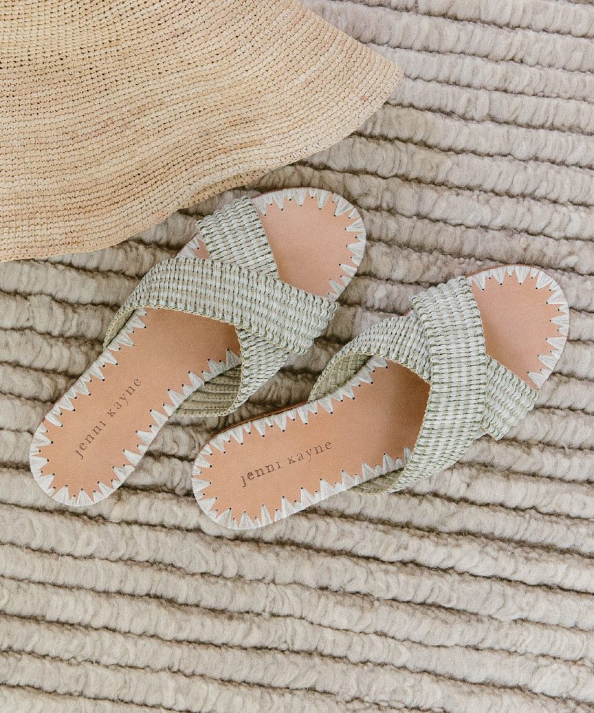 Jenni Kayne Raffia Crossover Sandal