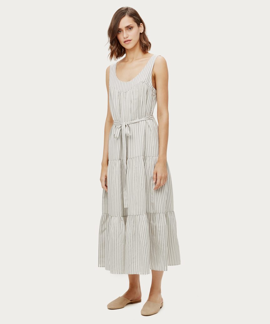 Striped Pintucked Sundress