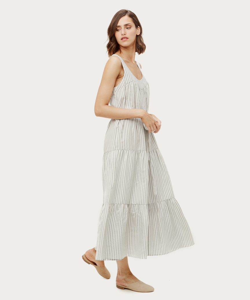 Striped Pintucked Sundress