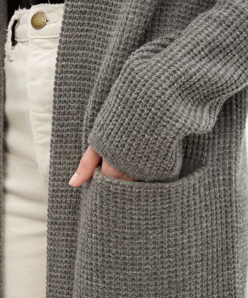 Waffle Hooded Sweater Coat