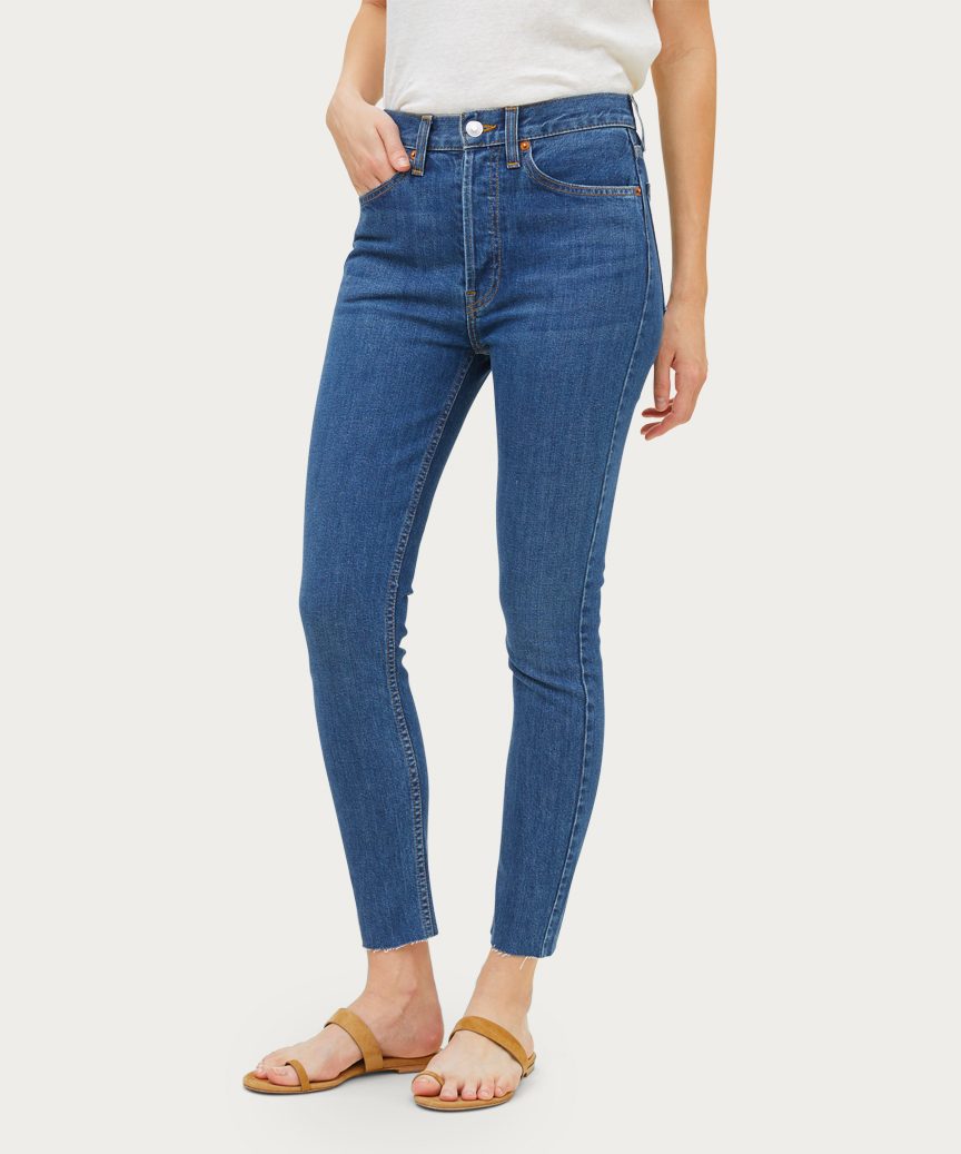 redone ultra high rise ankle crop