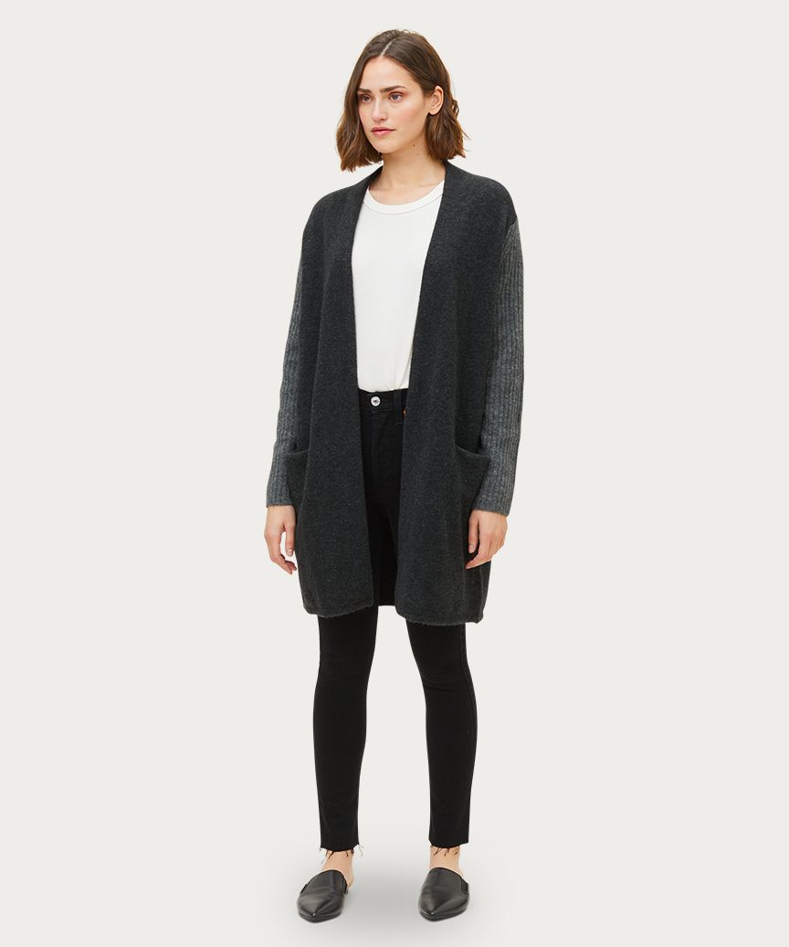 Colorblock Sweater Coat