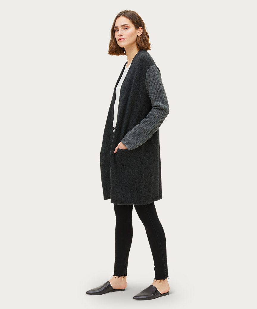 Colorblock Sweater Coat
