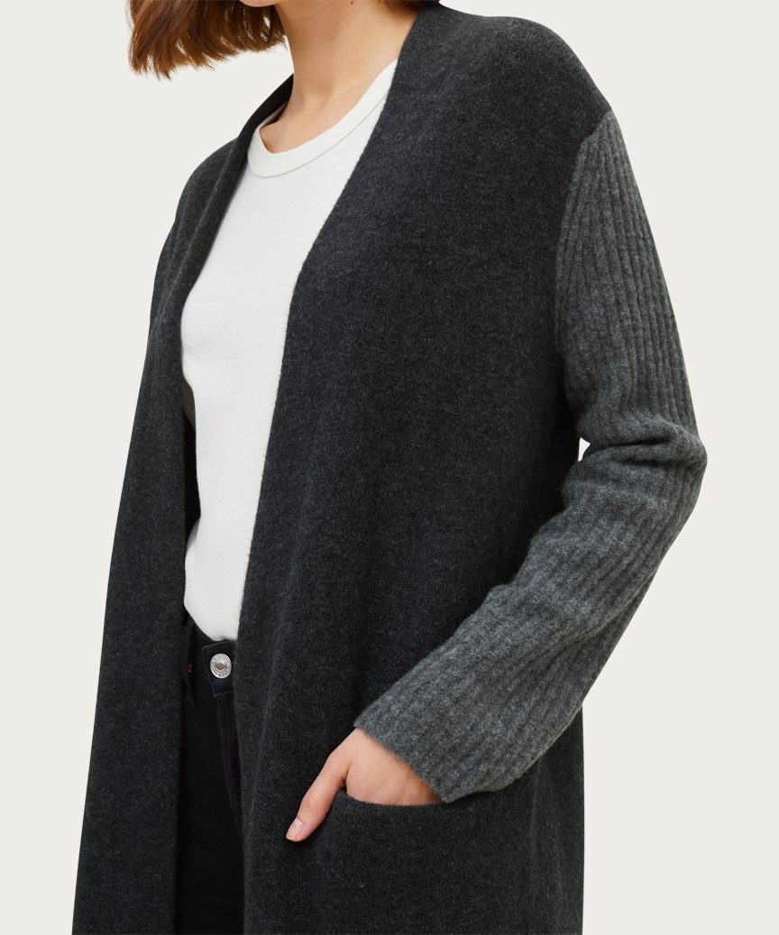 Colorblock Sweater Coat