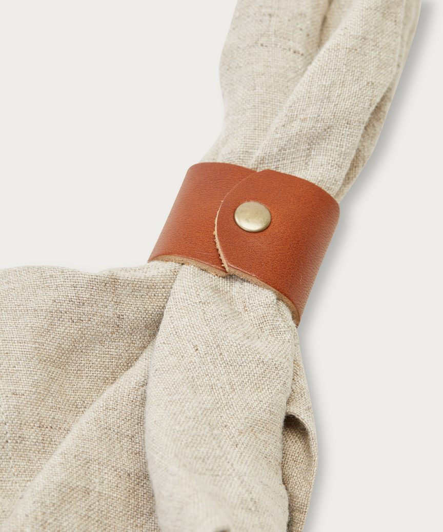 Set of 4 Leather Napkin Rings