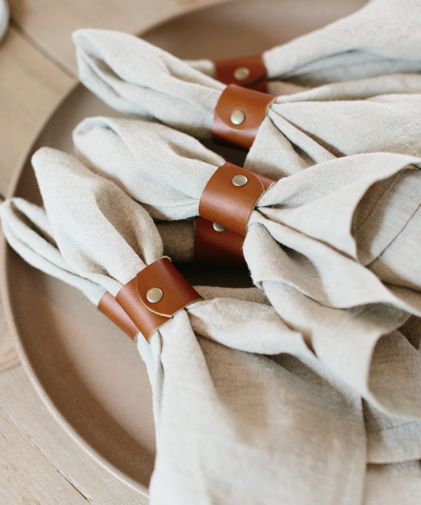 Set of 4 Leather Napkin Rings