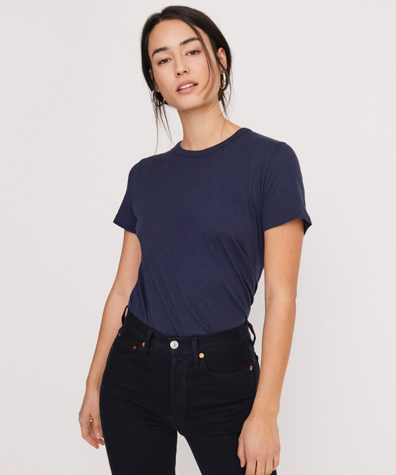 Cotton Basic Tee - Navy | Jenni Kayne