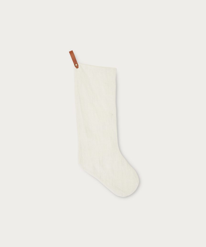 Linen Holiday Stocking