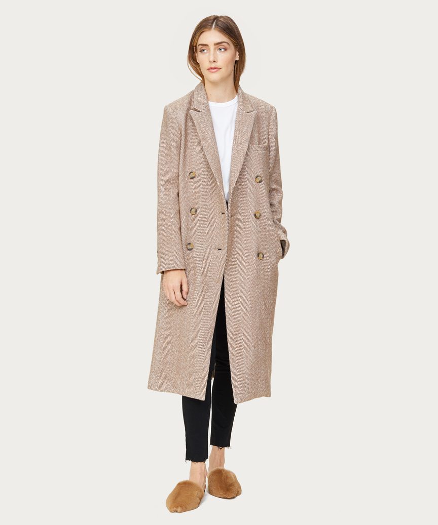 Wool Herringbone Coat