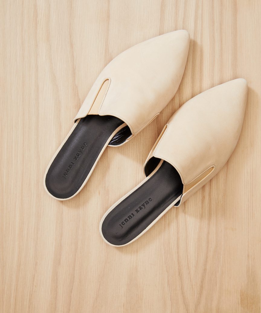 mule shoes leather