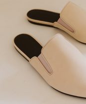 oiled leather mules