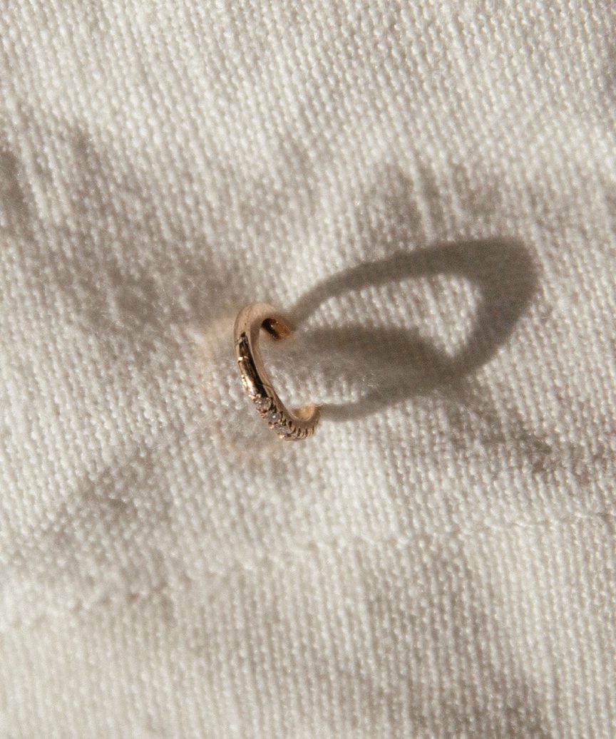Huggie Diamond Hoop Earring