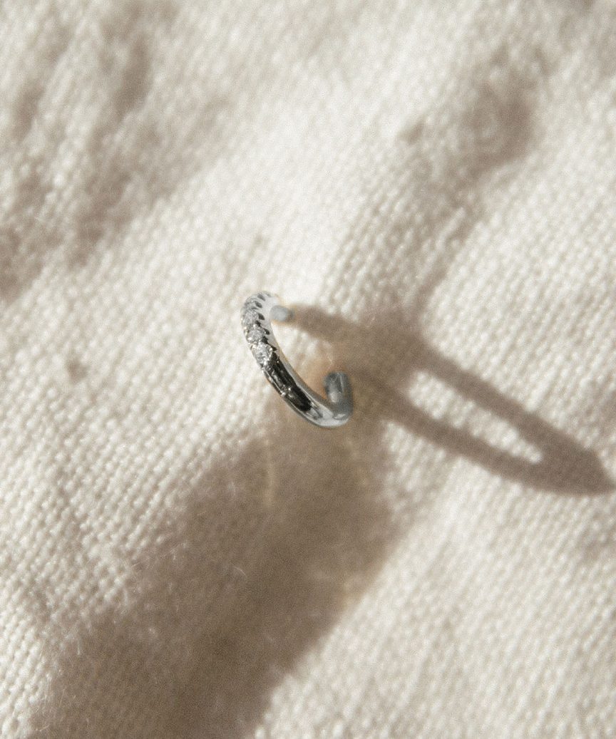 Huggie Diamond Hoop Earring