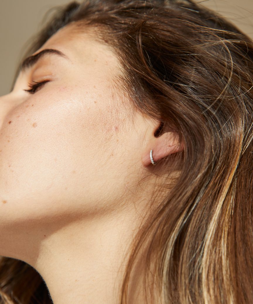 Huggie Diamond Hoop Earring