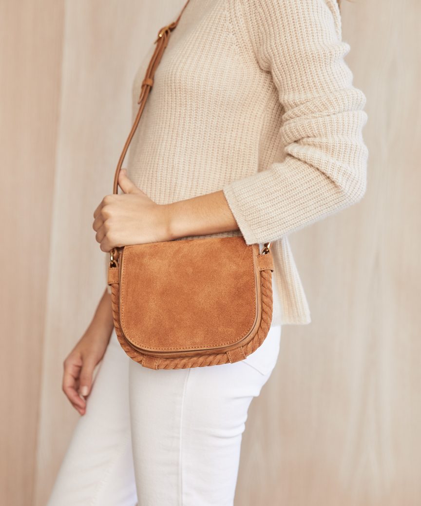 Small Suede Saddle Bag