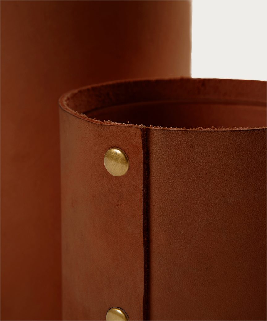 Small Leather Rivet Vase