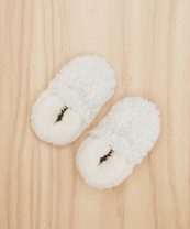 ivory baby booties