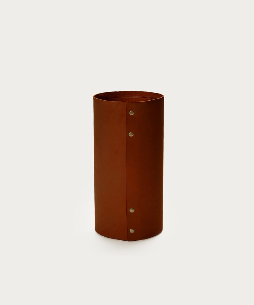 Medium Leather Rivet Vase