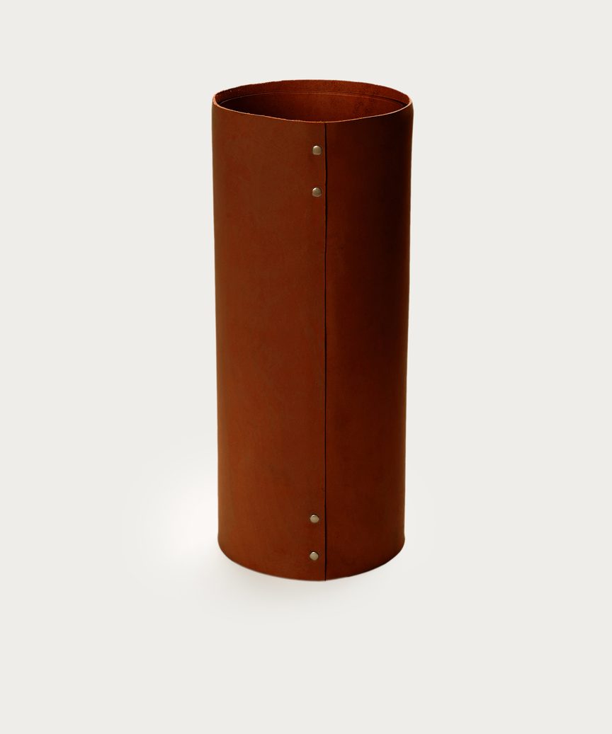 Large Leather Rivet Vase