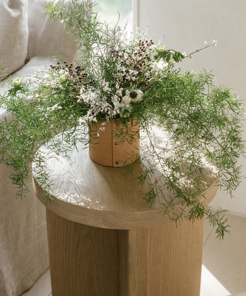 Small Leather Rivet Vase