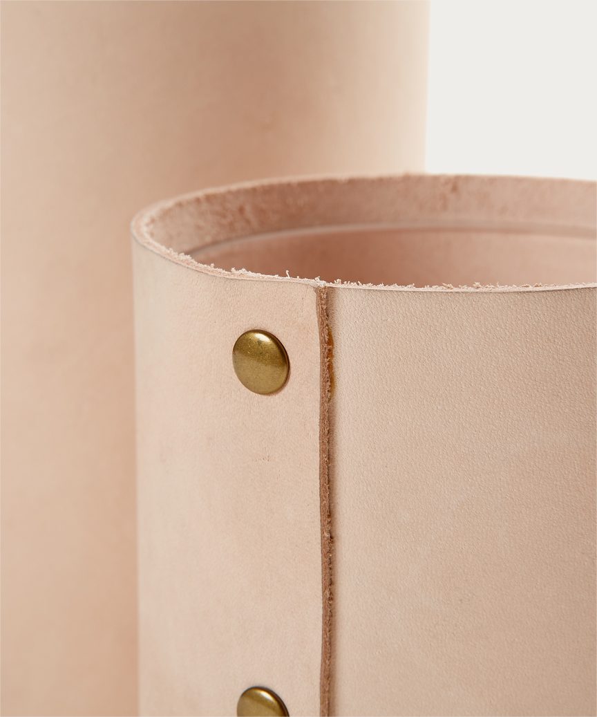 Small Leather Rivet Vase