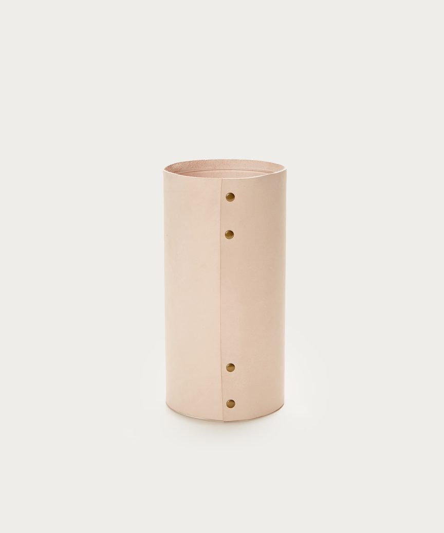 Medium Leather Rivet Vase