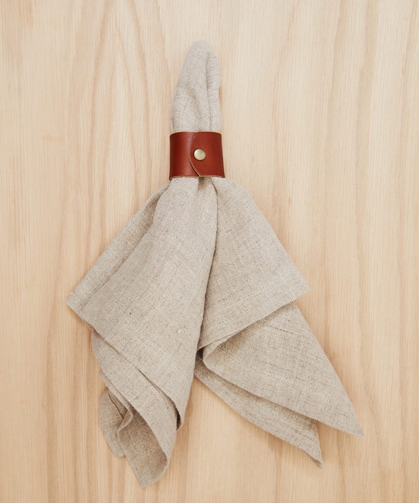 Set of 4 Leather Napkin Rings