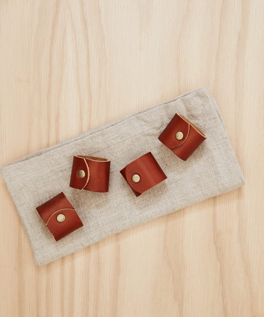 Set of 4 Leather Napkin Rings