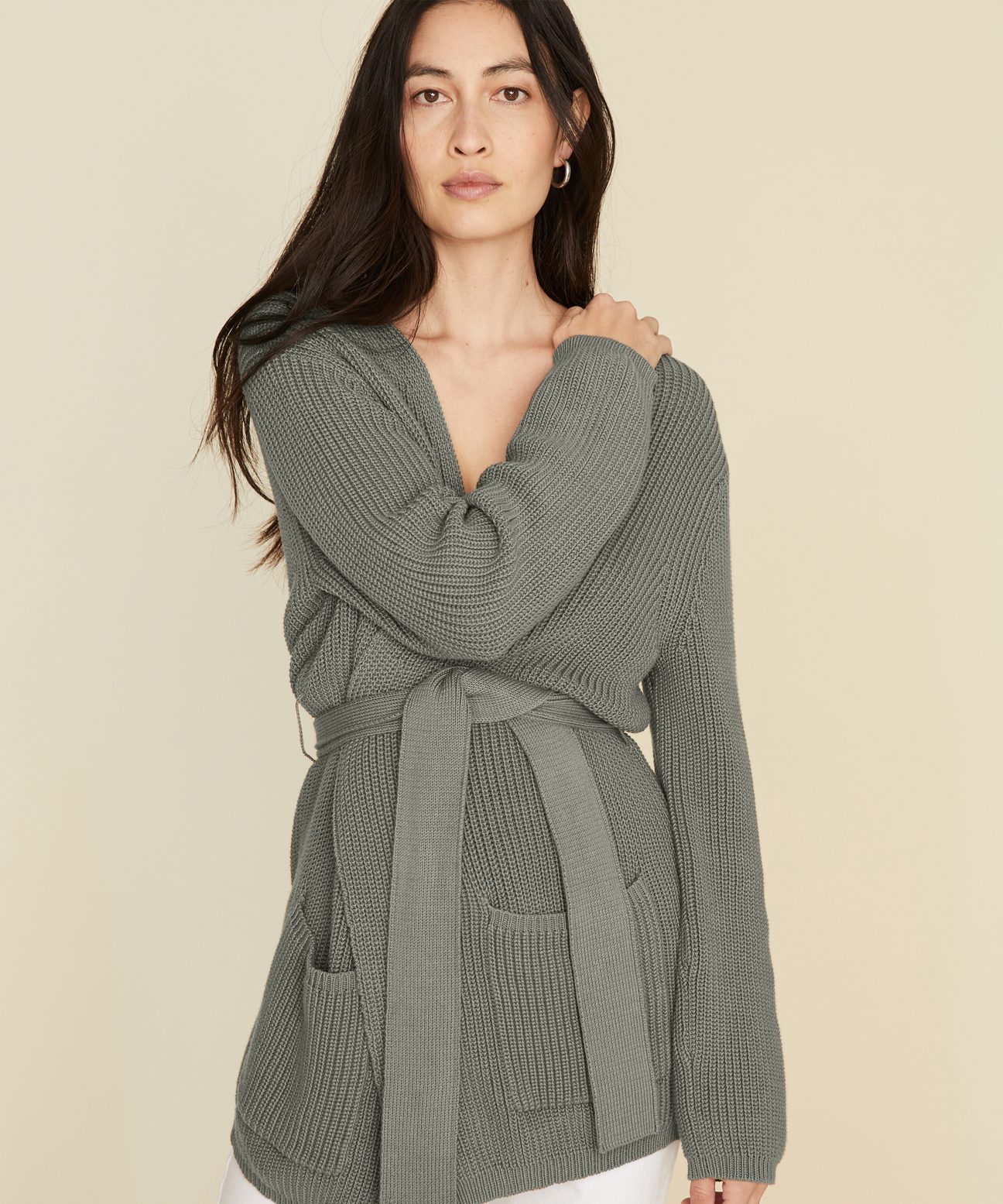 Cotton wrap sweater Clearance