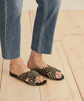 Pony Hair Crossover Sandal