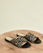 Pony Hair Crossover Sandal