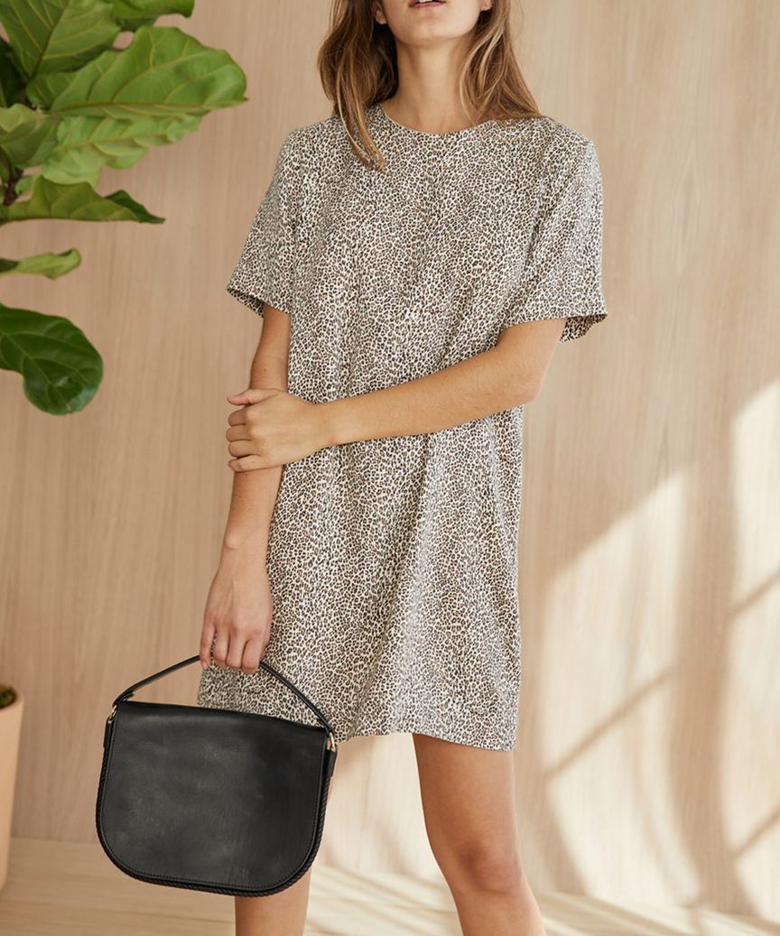 lipsy leopard print jacquard shirt dress