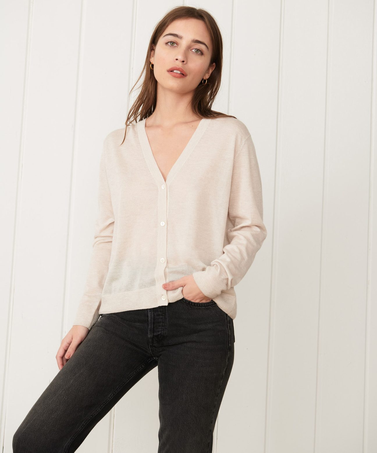 Cashmere Cardigan - Oatmeal | Jenni Kayne