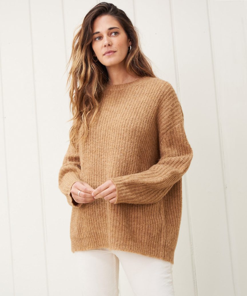 chunky crew neck cardigan