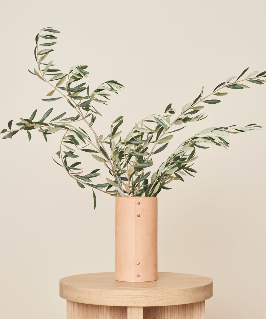 Jenni Kayne Medium Leather Rivet Vase